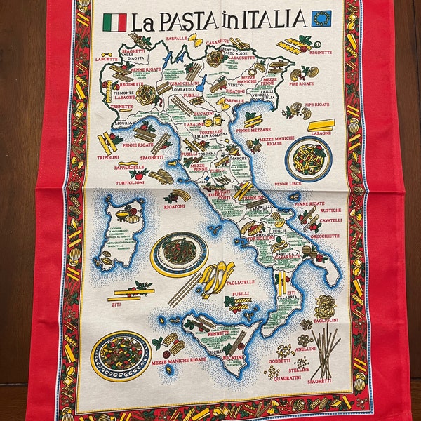 Pasta Tea Towel Italy La Pasta In Italia