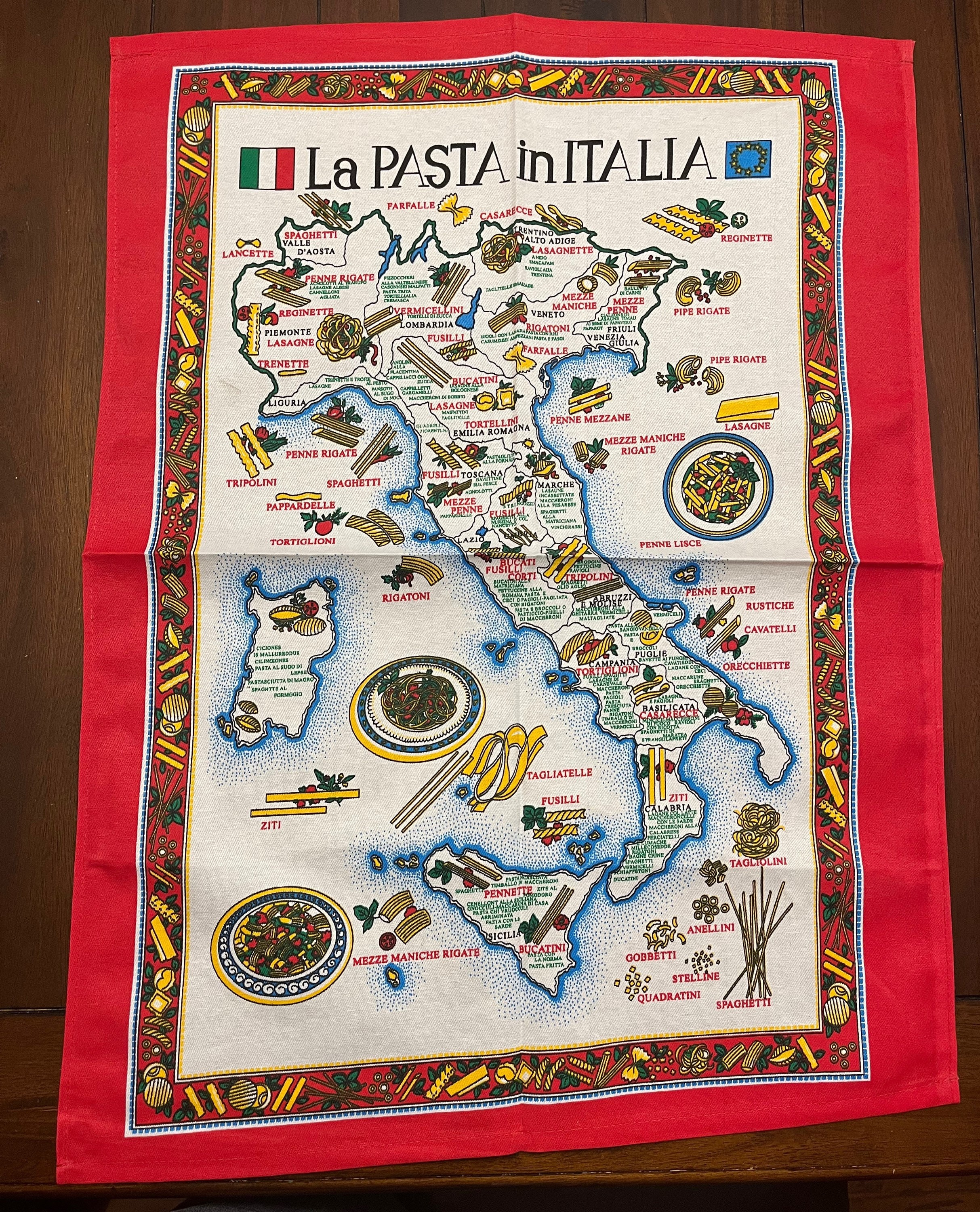 Pasta Geschirrtuch Italien La Pasta In Italia