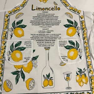 Limoncello Apron Apron with Lemons Limoncello Recipe Homemade Limoncello Maker Italian gifts Sorrento Amalfi Coast Lemon image 1