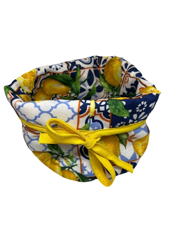 Italian Tile Bread Basket Made in Italy 100 Cotton Etsy