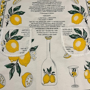 Limoncello Apron Apron with Lemons Limoncello Recipe Homemade Limoncello Maker Italian gifts Sorrento Amalfi Coast Lemon image 3