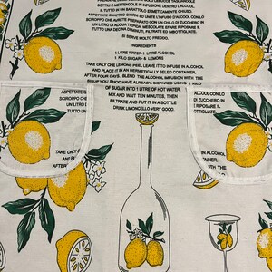 Limoncello Apron Apron with Lemons Limoncello Recipe Homemade Limoncello Maker Italian gifts Sorrento Amalfi Coast Lemon image 4