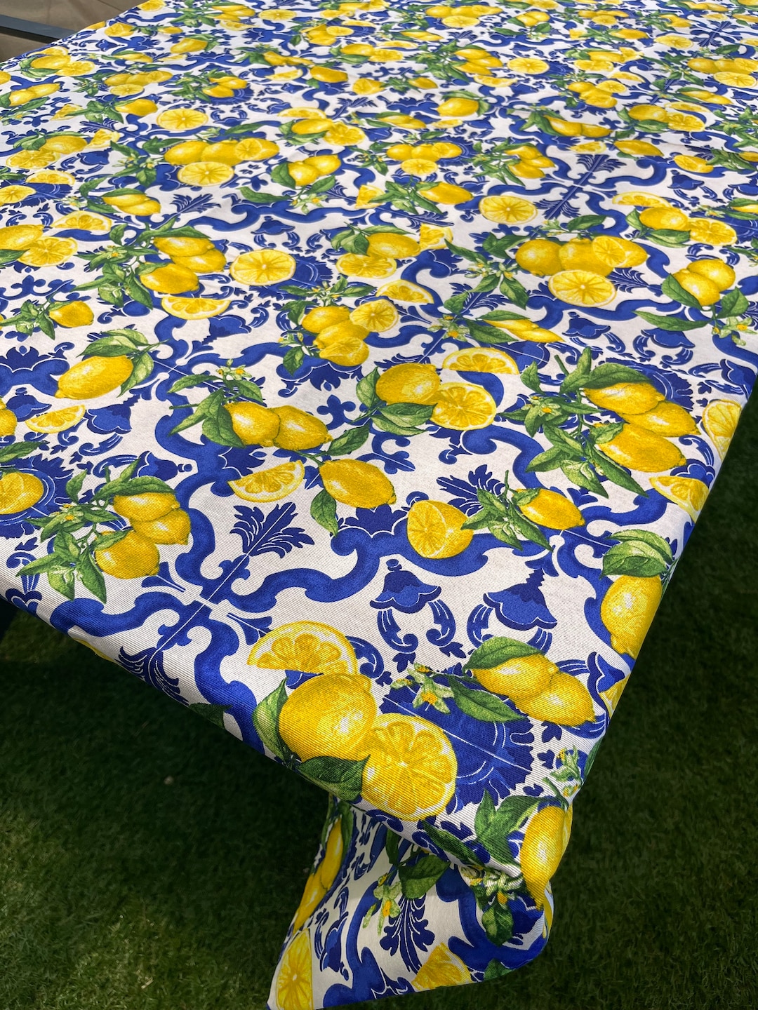 Lemon Tablecloth Cotton Linens Made in Italy Tablecloths From Italy