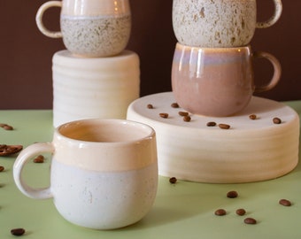 Castoe Pots Belly Mug - Approx. 15 oz. | Handmade Ceramic Mug | Wheel-Thrown Coffee Cup | Microwave and Dishwasher Safe Handmade Mug