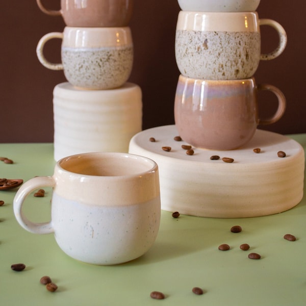 Castoe Pots Belly Mug - Approx. 15 oz. | Handmade Ceramic Mug | Wheel-Thrown Coffee Cup | Microwave and Dishwasher Safe Handmade Mug