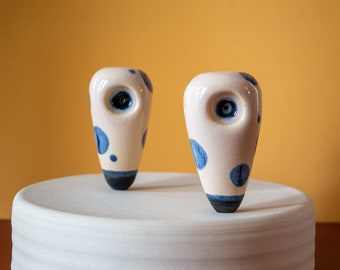 Wheel-Thrown Ceramic Pipes in Blue Moon