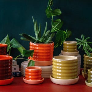 Handmade Ceramic Planter with Drip Plate