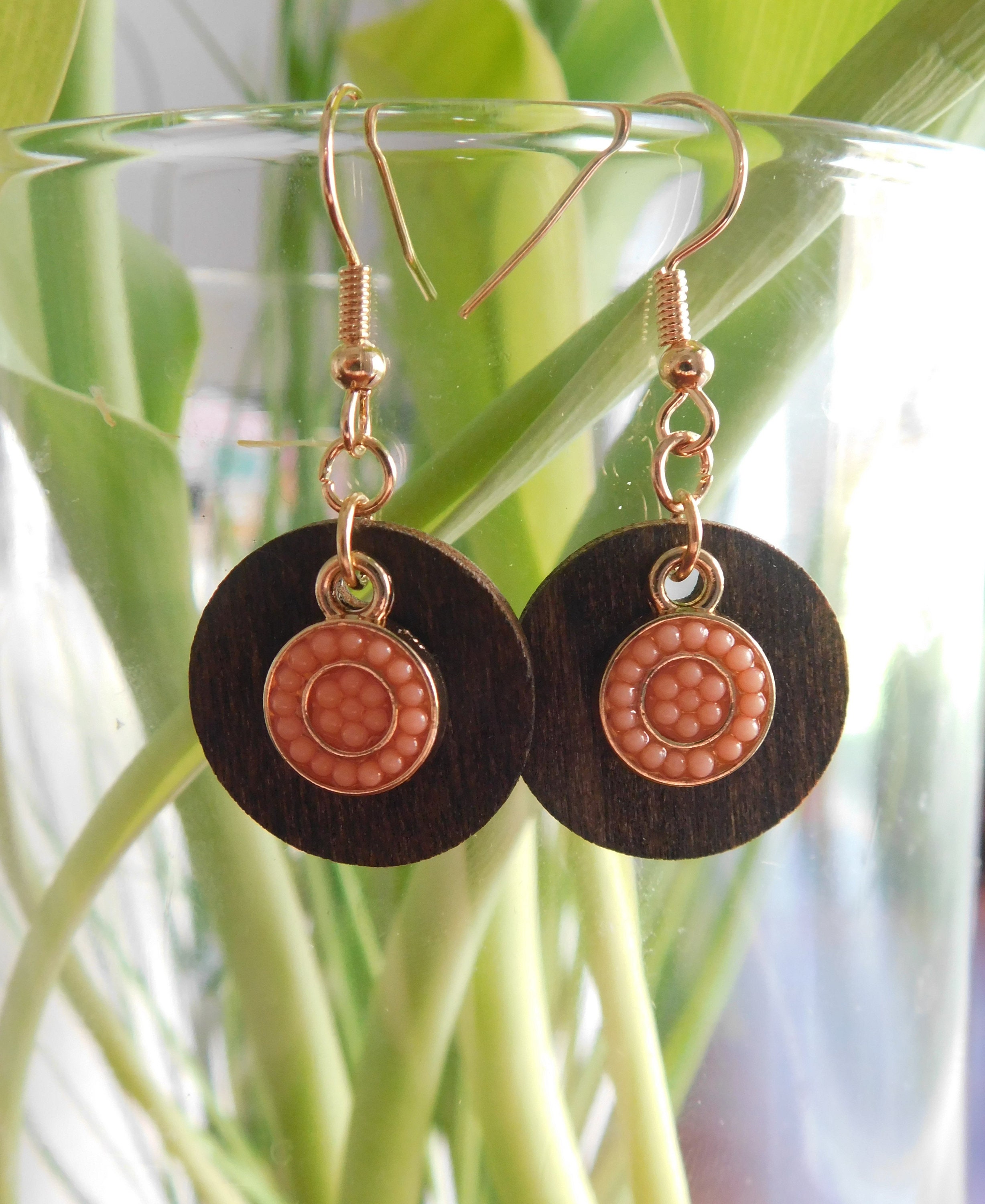 Wood Dangle Earrings Etsy