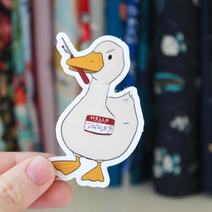 Goose Seam Ripper Waterproof Vinyl Sticker - Sewing, Quilting, Crafting 3”