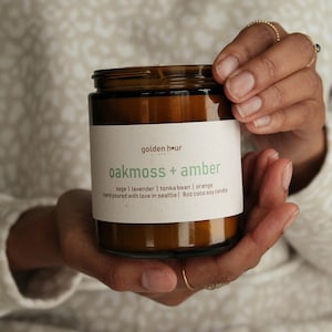 Oakmoss + Amber 8oz Coconut Soy Wax Candle
