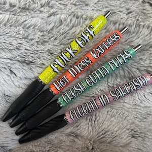 ZILOOK 5 Pcs Funny Pens, Swear Word Daily Pen Set, Fuck Pens Black Ink  Point 1.0