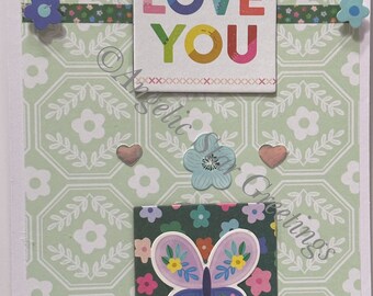 A 'Love You' Handmade Greeting Card by Angelic Star Greetings