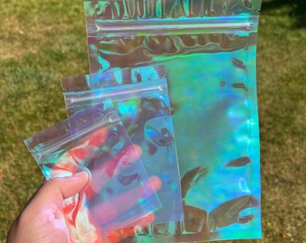 Pink Holographic Wiederverschließbare Mylar Tasche