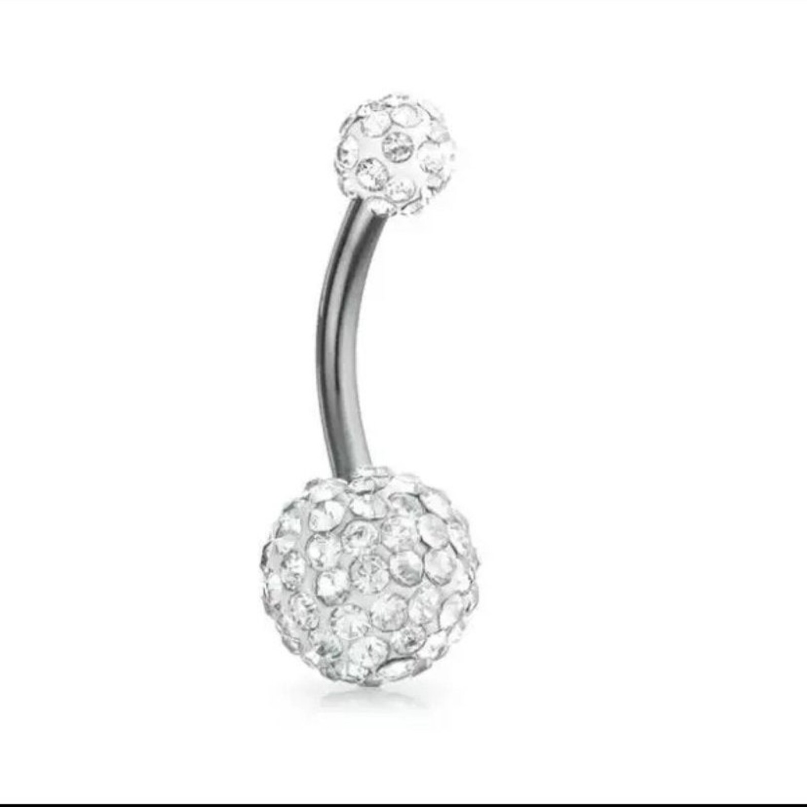 Crystal Ball Belly Button Ring Etsy