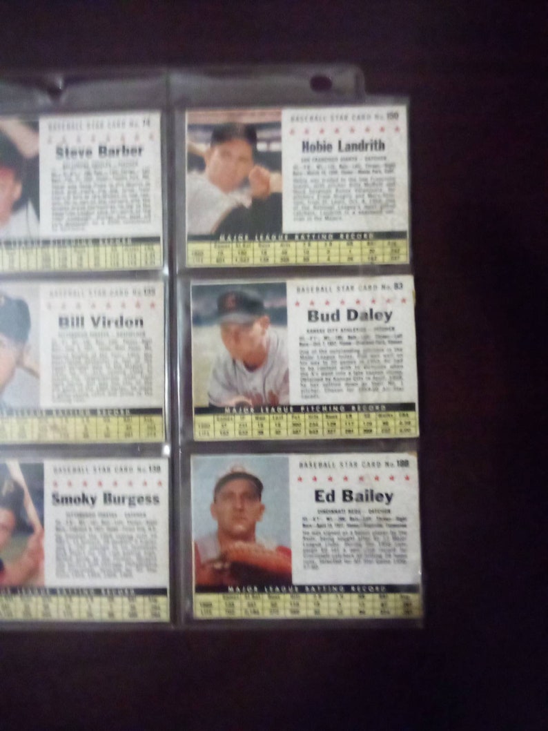 Baseball star cards 1960s.