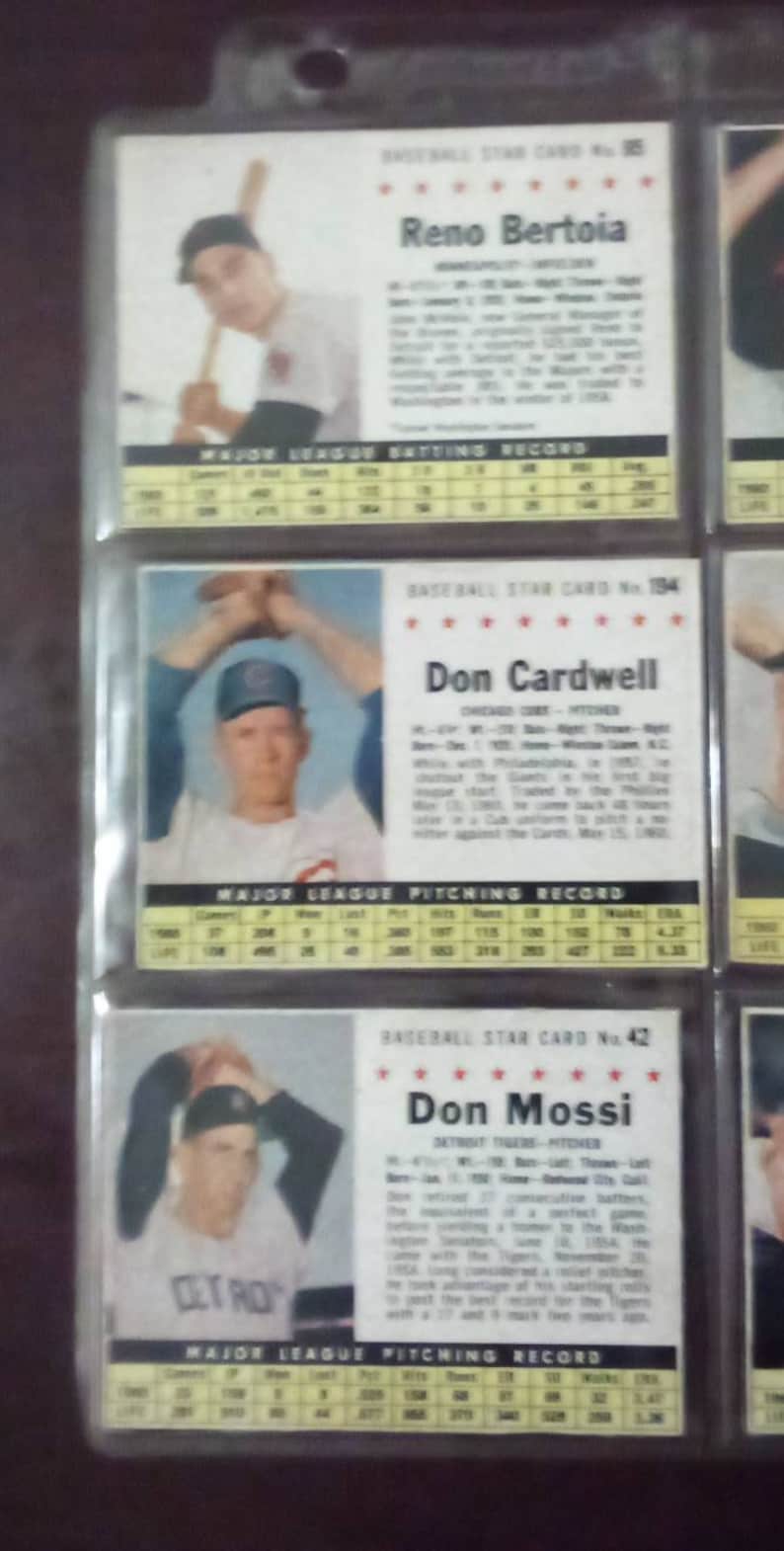 Baseball star cards 1960s.