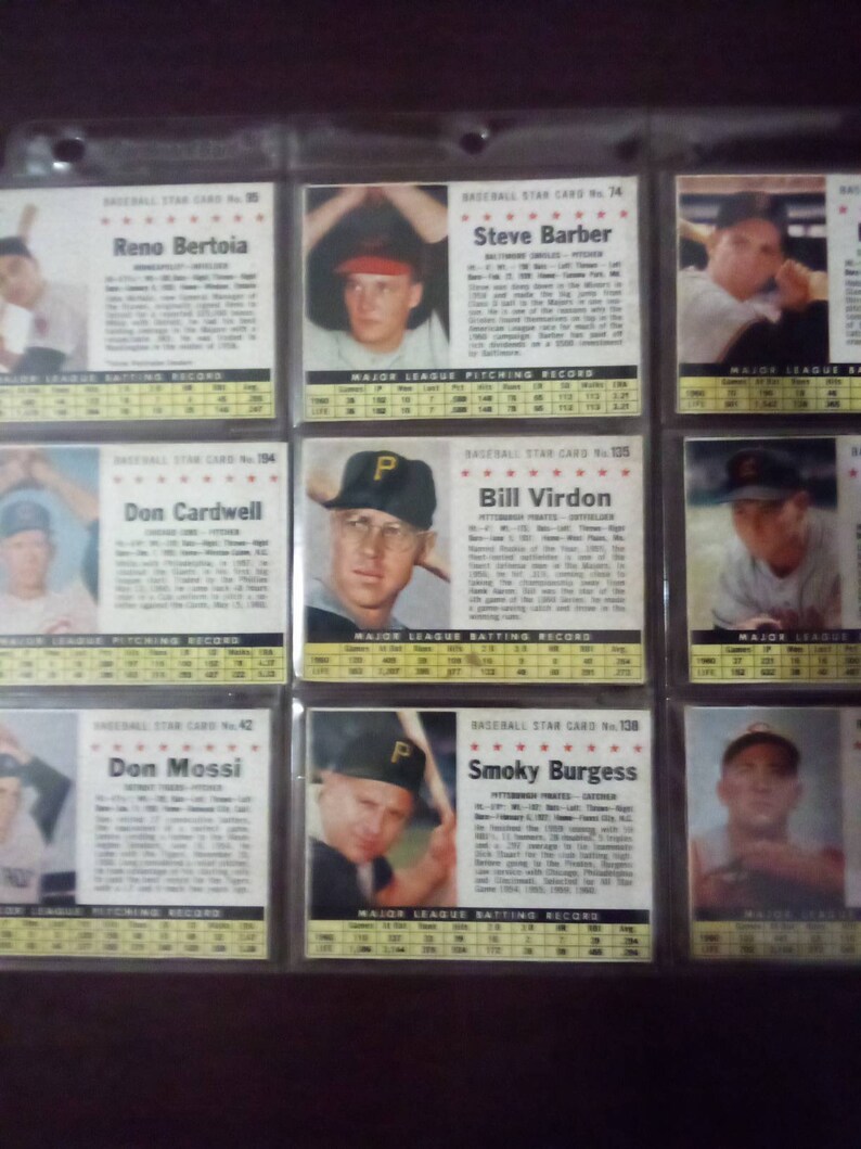Baseball star cards 1960s.
