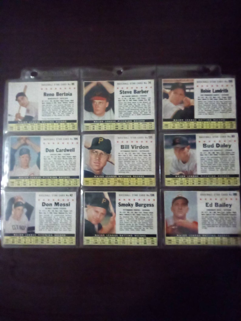 Baseball star cards 1960s.