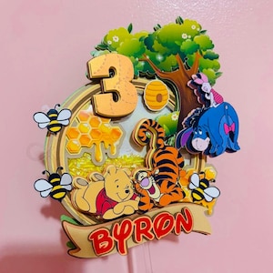Winnie the Pooh Birthday Caketopper Pooh and Friends Baby Shower Classic Winnie the Pooh Custom First Birthday Party Winnie Pooh Decorations