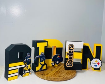 Custom Steelers 3D letters, Steelers letters, Steelers birthday decor, Steelers bedroom decor