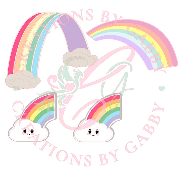 Rainbow SVG, Rainbow Bundle svg, Rainbow layers, rainbow 3d, rainbow with clouds