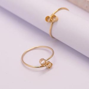 3mm 14K Gold Filled Adjustable Bezel Ring, Double Bezel Ring, Bezel Setting Ring