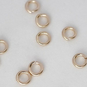 5 Pcs 5mm 18 Gauge 14K Gold Filled Open Jump Rings, Wholesale, Bulk