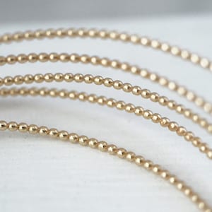 1.5mm/1.9mm 14K Gold Filled Bead Wire, Full Bead Wire, Gold Beaded Wire, Dot Wire, Wholesale, Bulk, Made in USA