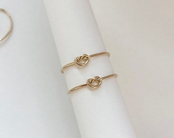 18Gauge 14K Gold Filled Love Knot Ring, Couple Ring, Wholesale, Bulk