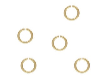 10 Pcs 5mm 19 Gauge 14K Gold Filled Open Jump Rings, Wholesale, Bulk