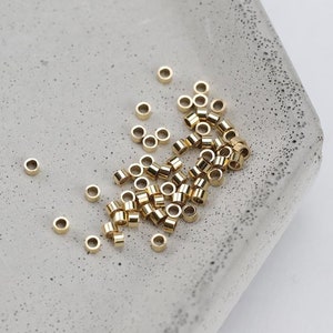 100 Stück 1,1 mm 14K Gold gefüllte Crimp Perlen, Crimp Tube, Großverkauf, Schüttgut