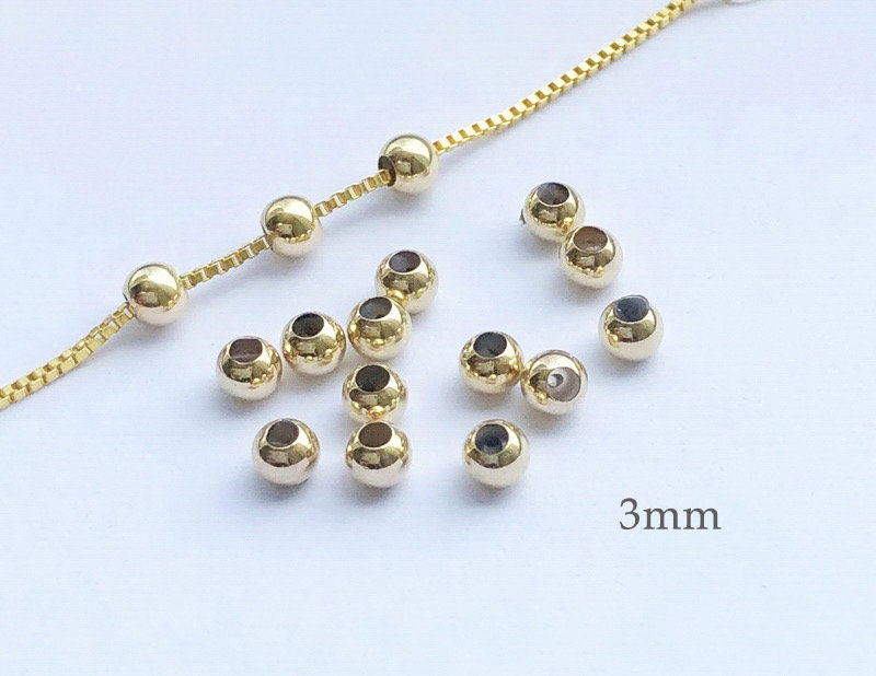 3mm Round Ball Drops 14K Gold Filled Charm (F01GF) - 1pc