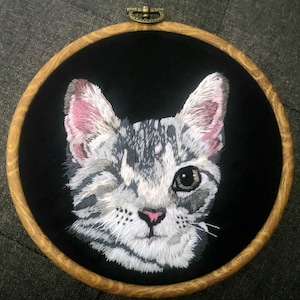 CUSTOM Hand Embroidered Pet Portrait