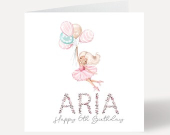 personalised birthday card Ballet girl for her