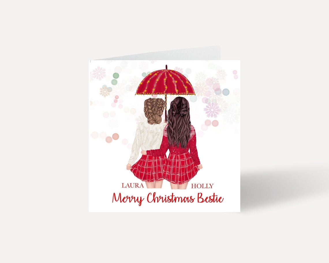 Personalised Christmas Card. Best Friend Christmas Card Xmas | Etsy