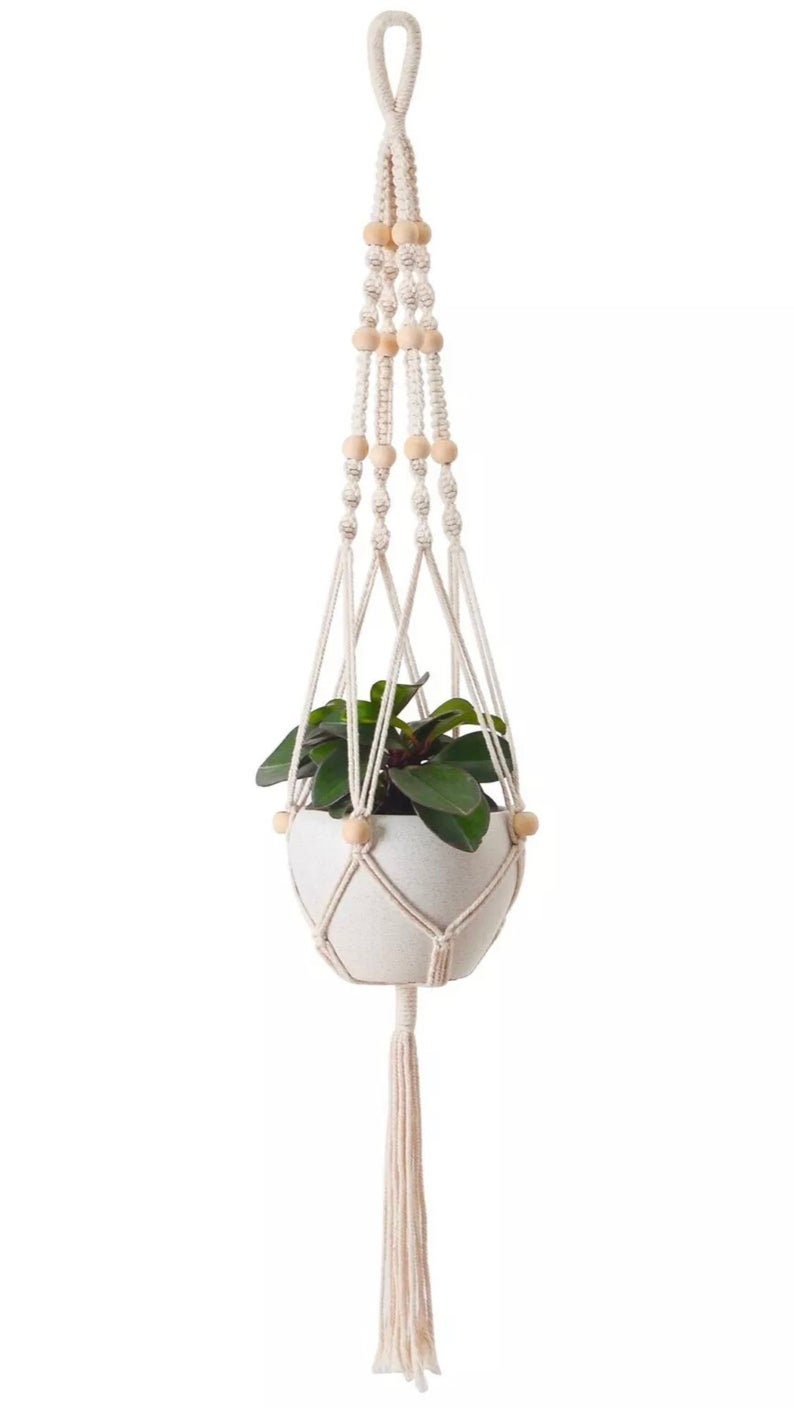 Large Macrame Plant Wall Hanging IndoorOutdoor Gardening Macrame Hangers Gift Macrame Plant Hanger 5 piece set with hooks Room decor