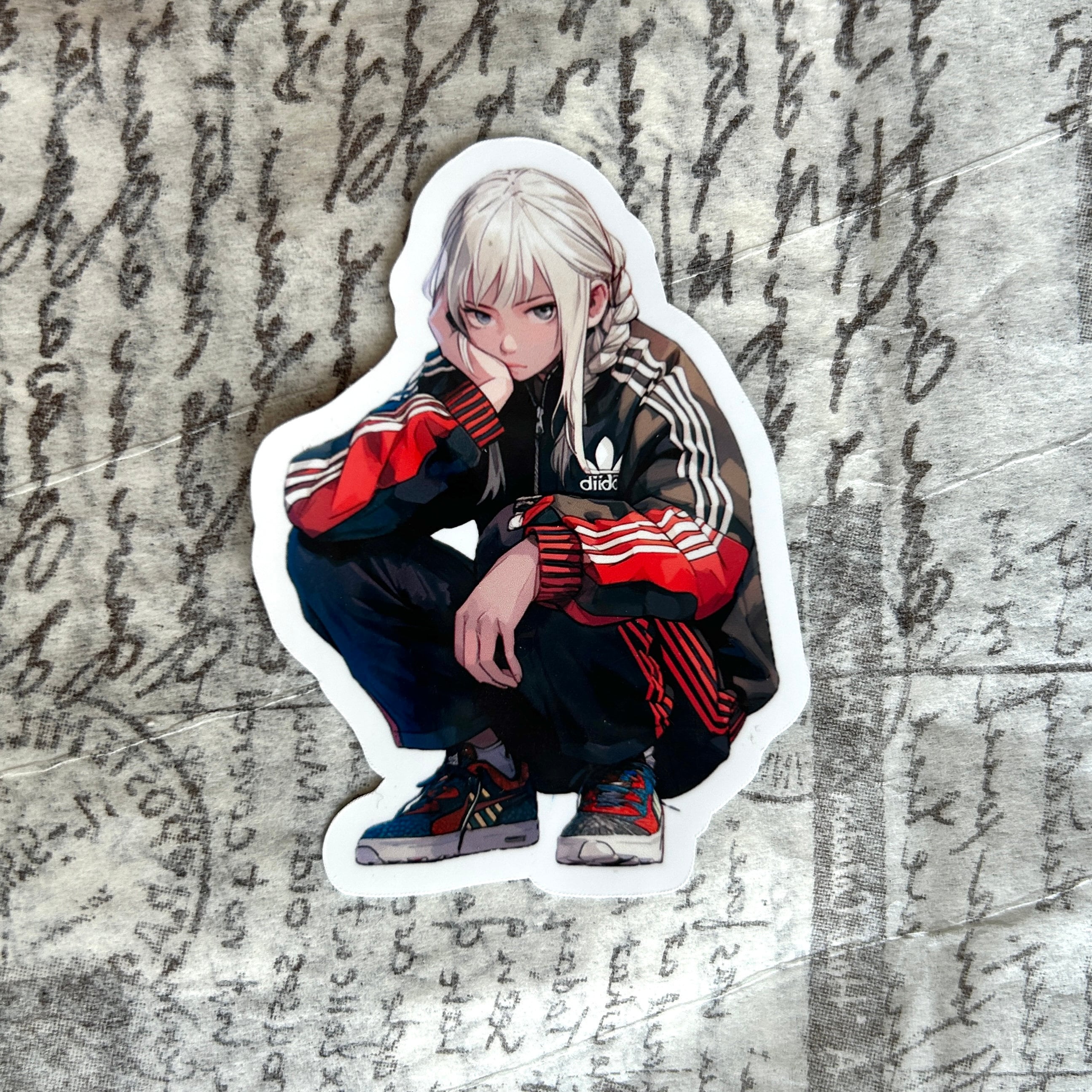 Gopnik Girl Sticker Glossy Finish, Russian Street Fashion, Slav Squat ...