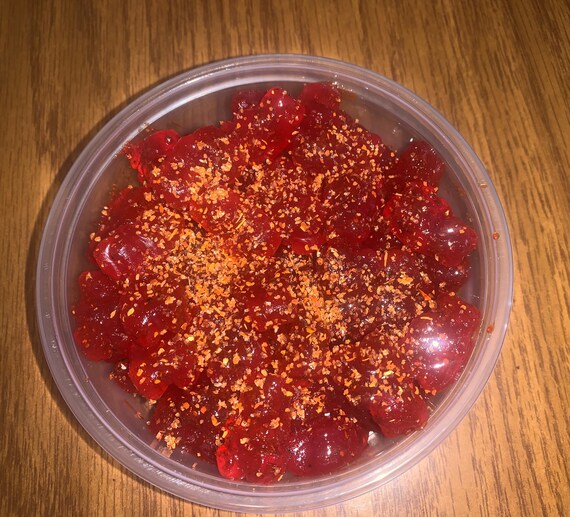 Spicy Strawberry Gummy Bears / Chamoy Tajin Covered Mexican Etsy