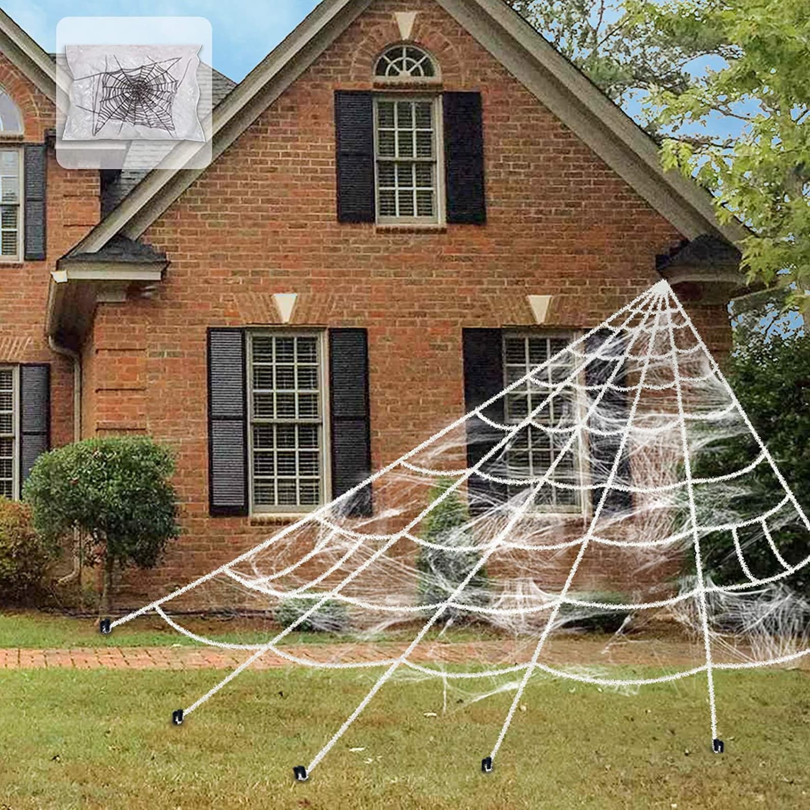 Front yard Halloween Home Decor - Giant Spider Web