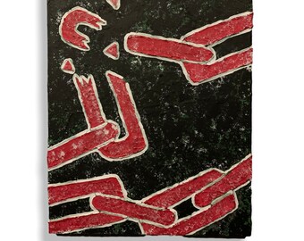 No más cadenas en mí Pintura sobre lienzo Original Abstracto Decoración de arte de pared para dormitorio