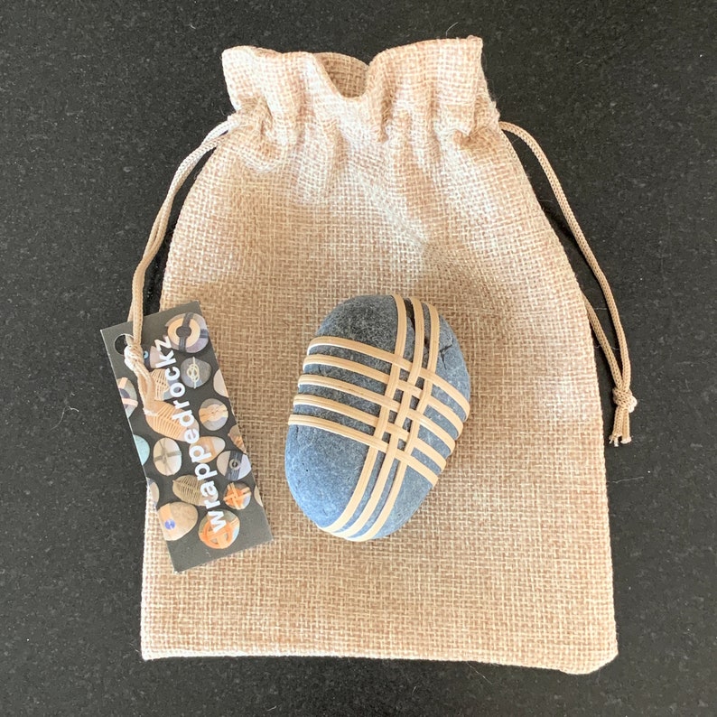 Natural Rock Wrapped With Japanese Basket Weave Zen Gift Etsy