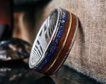 Promise Ring Wedding Band Minimalist Silver Wedding Ring 50/% Off Slim Olive Wood Root Burl Ring With Solid Silver Core Stacking Ring