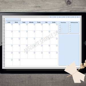 Undated Digital Planner iPad Planner Goodnotes Planner Linked Daily Pages Undated 30-day Monthly Planner Minimalistic Planner