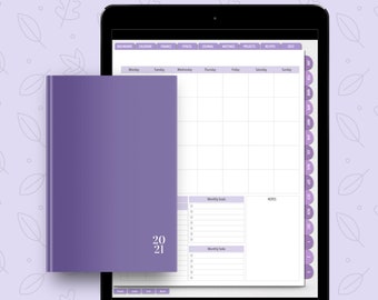 UNDATED iPad Planner Life Planner Journal GoodNotes Zoomnotes Noteshelf Digital Planner Prosperity Planner Lavender Monday Start