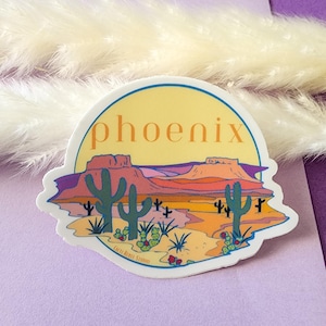 Phoenix Arizona Sticker, Saguaro Cactus Sticker, Phoenix Souvenir, gift for Arizona visitor, Arizona travel gift, Saguaro Cactus