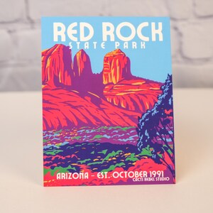 Carte postale du parc d'État de Red Rock, carte postale du parc national de l'Arizona, carte postale pittoresque de l'Arizona