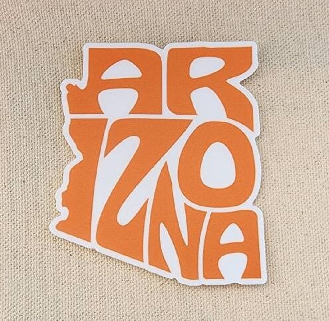 Arizona Letters Sticker Shape of Arizona Hydroflask Etsy