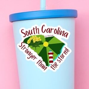 Pegatina del estado fuerte de Carolina del Sur, ayuda por el huracán Helene, pegatina de Carolina del Sur, pegatina de Más fuerte que la tormenta