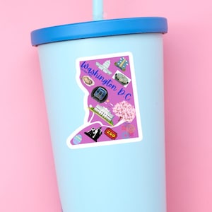 Washington DC Iconic Landmarks Vinyl Sticker: Travel Gift
