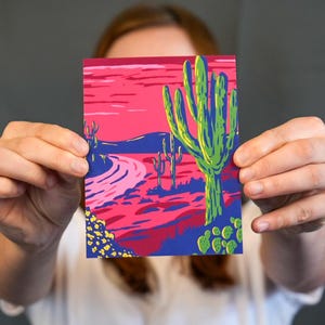 Carte postale pittoresque de Saguaro en Arizona, carte postale de Saguaro, désert de l'Arizona, cadeau de l'Arizona